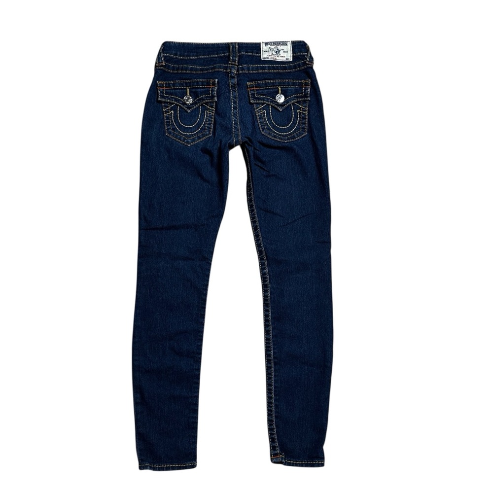 True Religion Big T Old Multicolor Dark Wash Mid Rise Legging Skinny Jeans